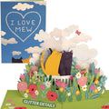 Lovepop Love Pop-Up Card for Her and Him - 3D Greeting Cards for Boys, Girls, Men, Women - I Love Mew Cats - 5" x 7" Card - Blank Notecard & Envelope Included