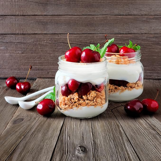 CycleMore 24 Pcs 8oz Clear Glass Mason Jars With Regular Silver Separable Lids, 250ml Round Spice Canning Jars for Honey, Jam, Herb, Wedding Favors, Kitchen Storage, DIY Souvenir