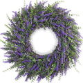 26'' large artificial eucalyptus and lavender wreath for, main product view
