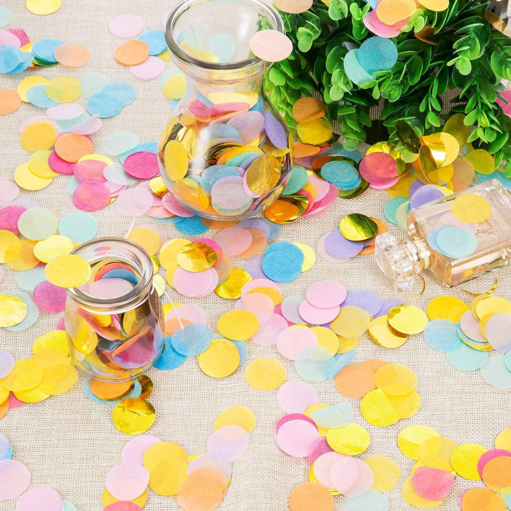 Outus 1 Inch Multicolor Round Tissue Confetti (3.5 oz)