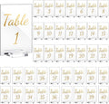 40 Pack Gold Acrylic Wedding Table Numbers 1-40 Clear Stand with Calligraphy Holders - 4 x 6 Inch Acrylic Table Signs for Wedding Reception Centerpieces