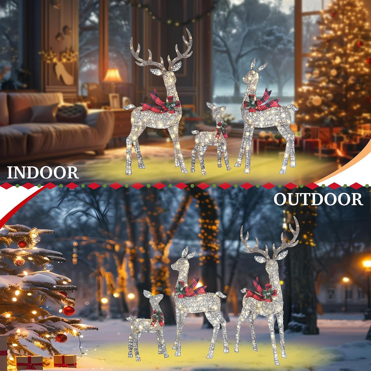 58 inch 3d woven large lighted christmas deer, package contents