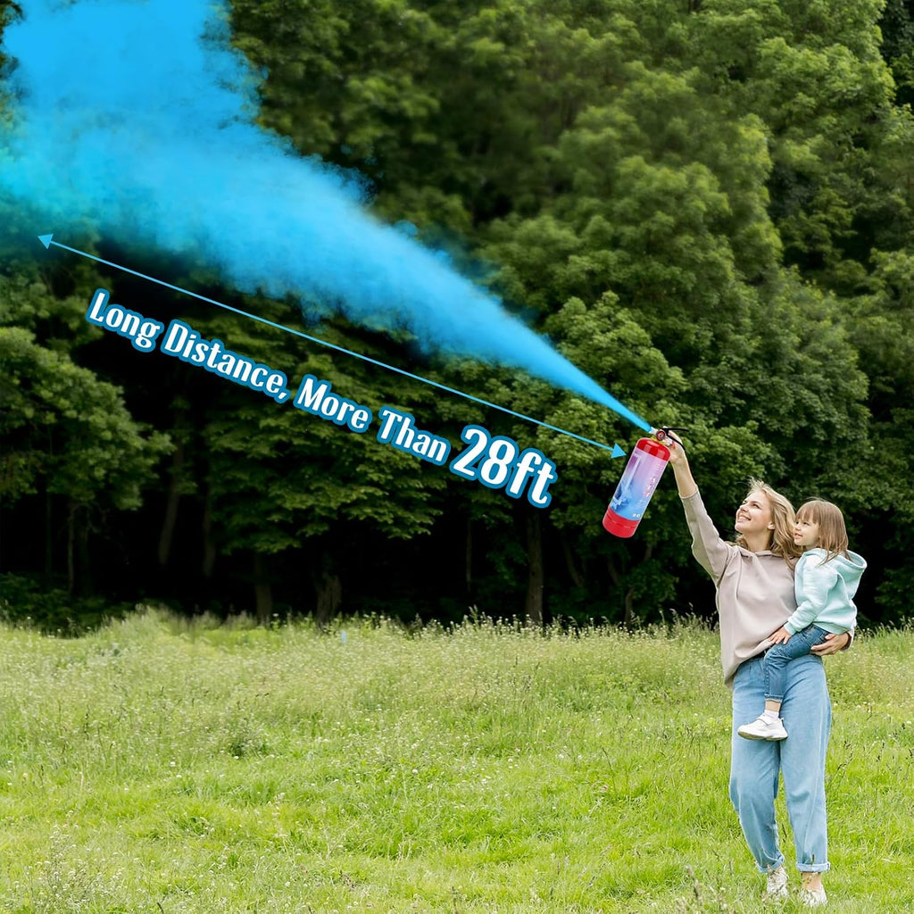 QIYVLOS Giant Gender Reveal Fire Extinguisher 2 Packs, Gender Reveal Ideas, Baby Boy Reveal Party Ideas for Gender Reveal Decorations with 2.3ib Powder (Blue)