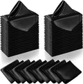 Manyshofu 60 Pieces Black Satin Napkins - 20x20 Inches Cloth Napkins, Square Satin Fabric Napkins Set - Elegant & Reusable Table Napkins for Wedding Dinner Party Lunch Banquet Restaurant Decoration