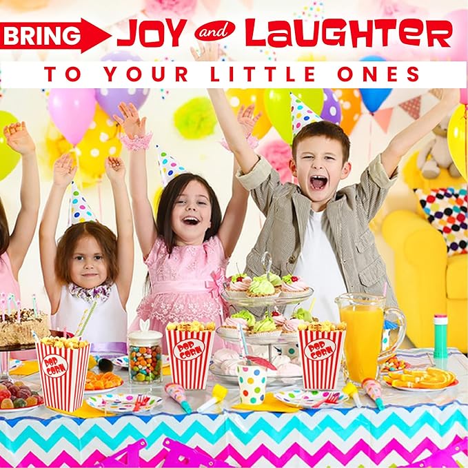 25 Pcs Small Popcorn Boxes for Party 5.5 Inches Tall Red & White Striped Popcorn Bags Mini Popcorn Buckets & Popcorn Bowl for Movie Theater, Home, Carnival Decorations (25)