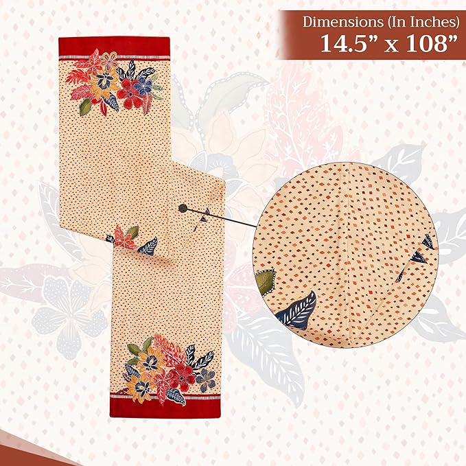 Maison d' Hermine Table Runner 100% Cotton Double Layer Table Runners 108 inches Long for Thanksgiving Christmas Decorations Home Kitchen Dining Party Wedding (Kalahari, 14.5" x 108")