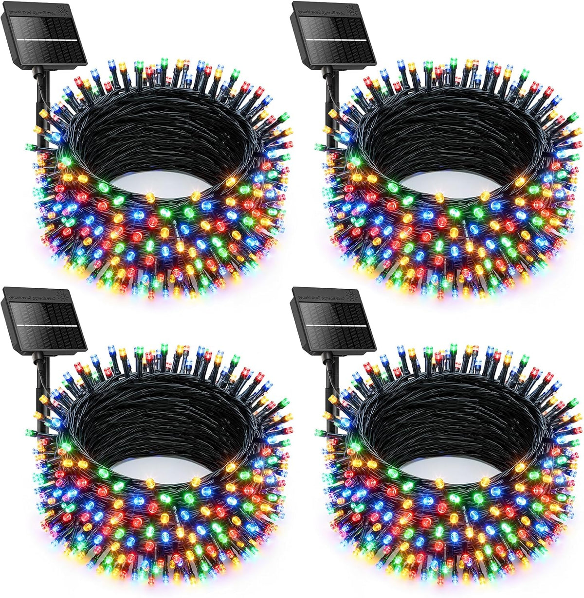 minetom solar-christmas-lights-outdoor, 4 pack 157ft 400 led string, main product view