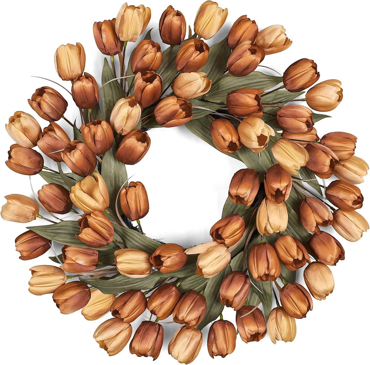 24" tulip fall wreath for front door real, main product view