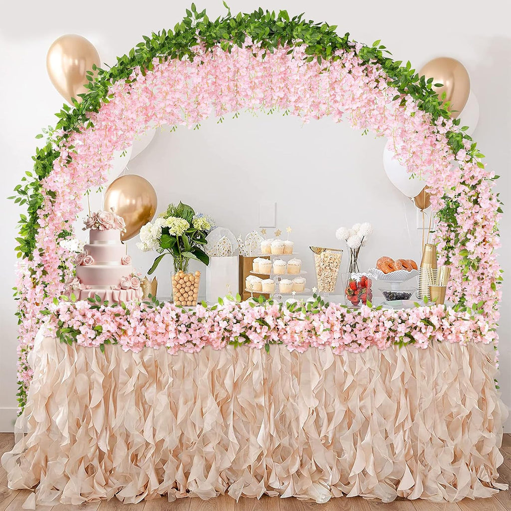 u'artlines 10pcs 7.2 ft/piece artificial wisteria garland light, front angle view