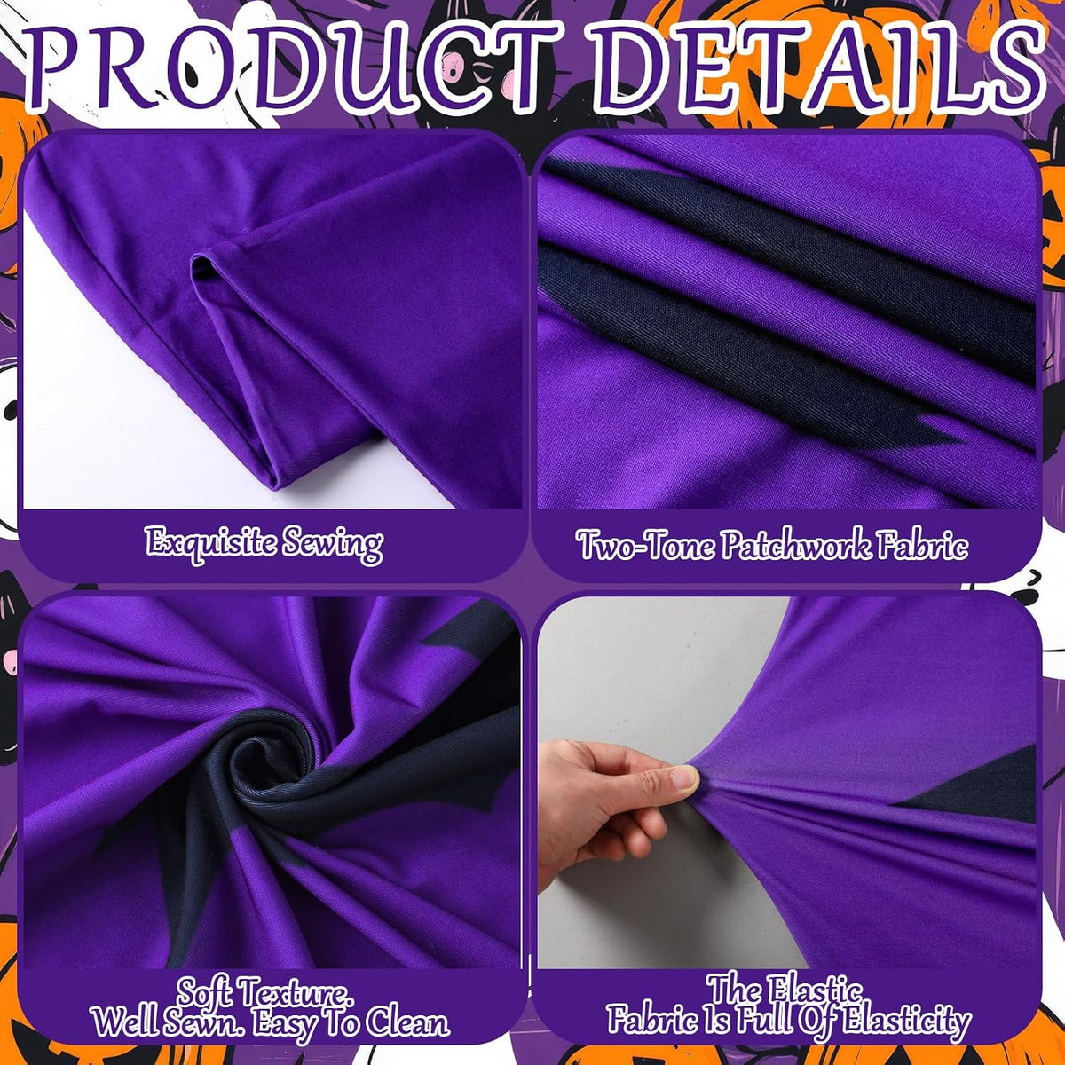 Purple 131 Pcs Arch Backdrop Cover with Balloons, Halloween