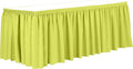 Ultimate Textile Pleat Polyester Fabric Table Skirt - Machine Washable Flame Resistant with Clips for Events, Weddings & Trade Shows, Cut & Sewn in Paterson, NJ - Lemon, 14' Shirred Pleat