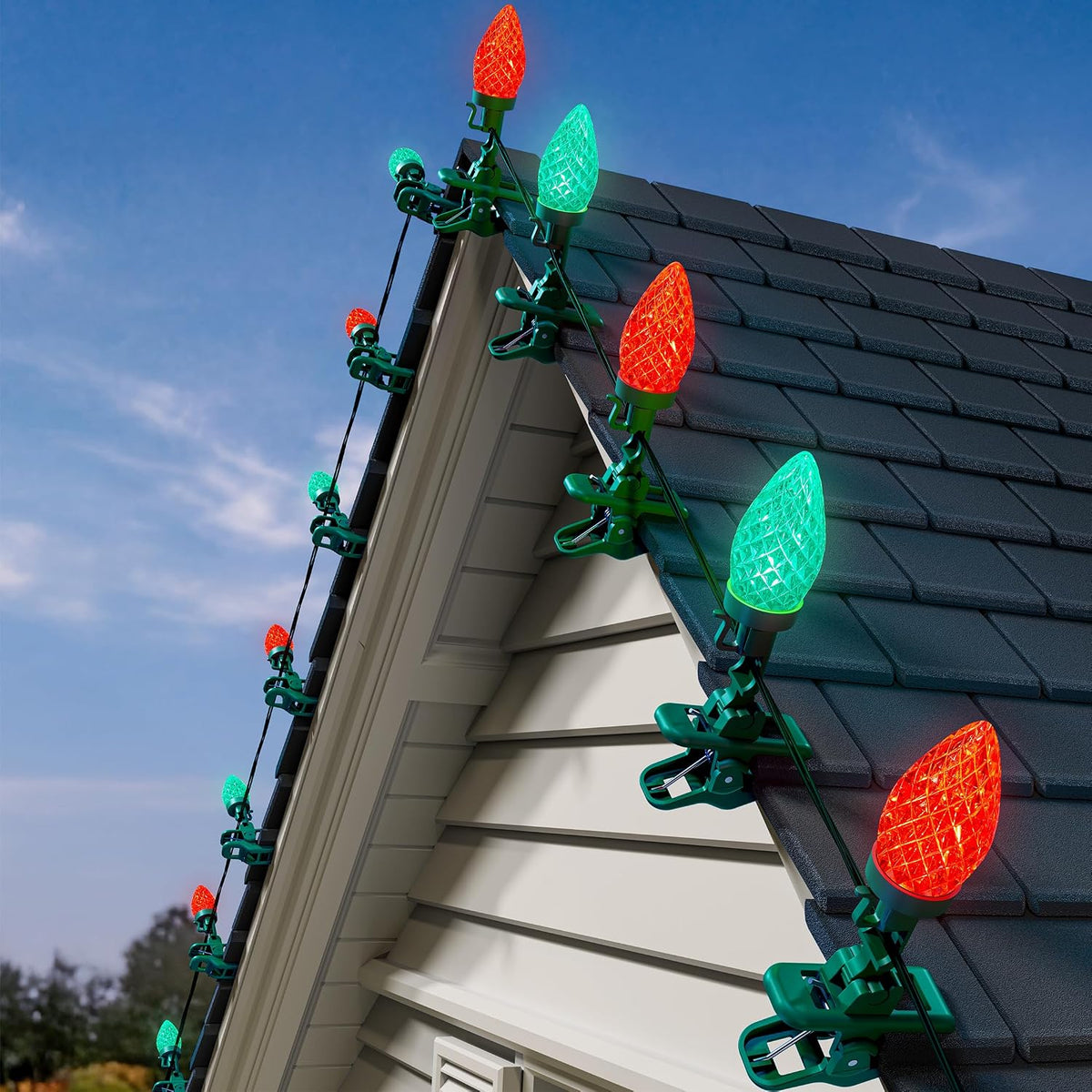 brightown christmas lights outdoor, 68ft 100led c9 string, main product view
