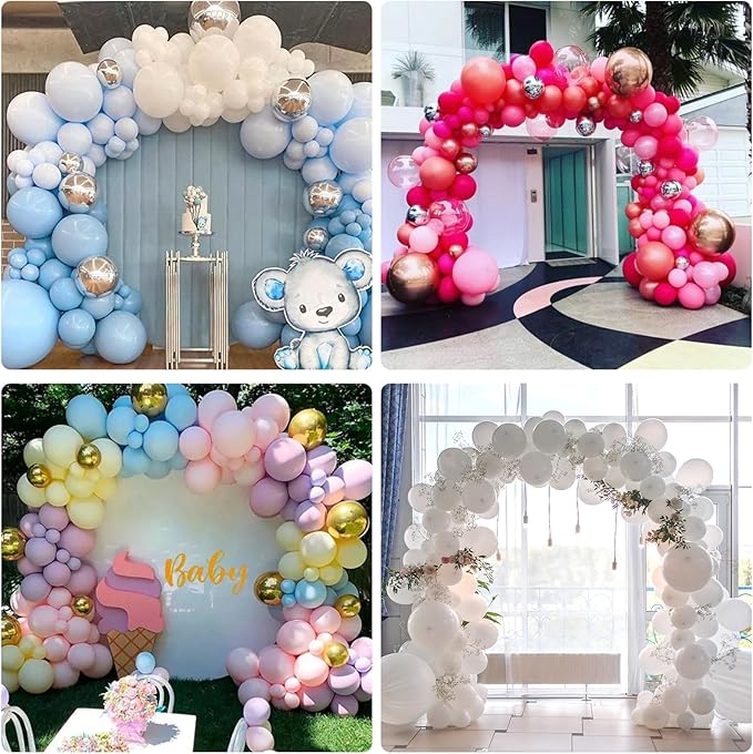 RUBFAC Balloon Arch Kit and Balloon Pump, 10Ft Wide Adjustable Balloon Arch Stand for Floor Frame with Electric Pump Bases Balloon Accessories for Birthday Party Baby Shower Festival Decorations