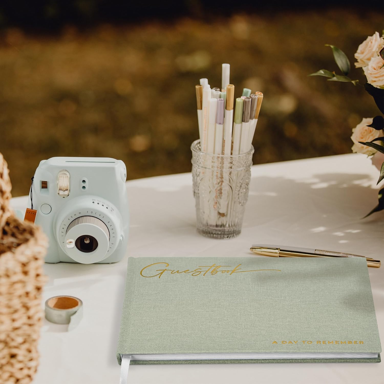 ZICOTO Beautiful Wedding Guest Book for Your Wedding Reception - Simply Elegant Guestbook to Sign in and Add Polaroid Photos - The Perfect Baby Shower Guest Book for The Special Day