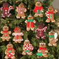 kockuu 12 Pcs Gingerbread Man Ornaments for Christmas Tree, Assorted Gingerbread Figurines Ornaments, Christmas Tree Hanging Decorations, 3 Inch Tall