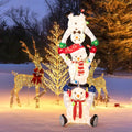 tangkula 5.6 ft lighted christmas stacked snowman, 3d, main product view