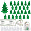 Conelist 24 Sets Christmas Party Favors Christmas Tree Soy Wax Candles with Organza Bag and Cards Bulk Portable Party Favors Xmas Gifts for Guest Celebration Supplies Decor