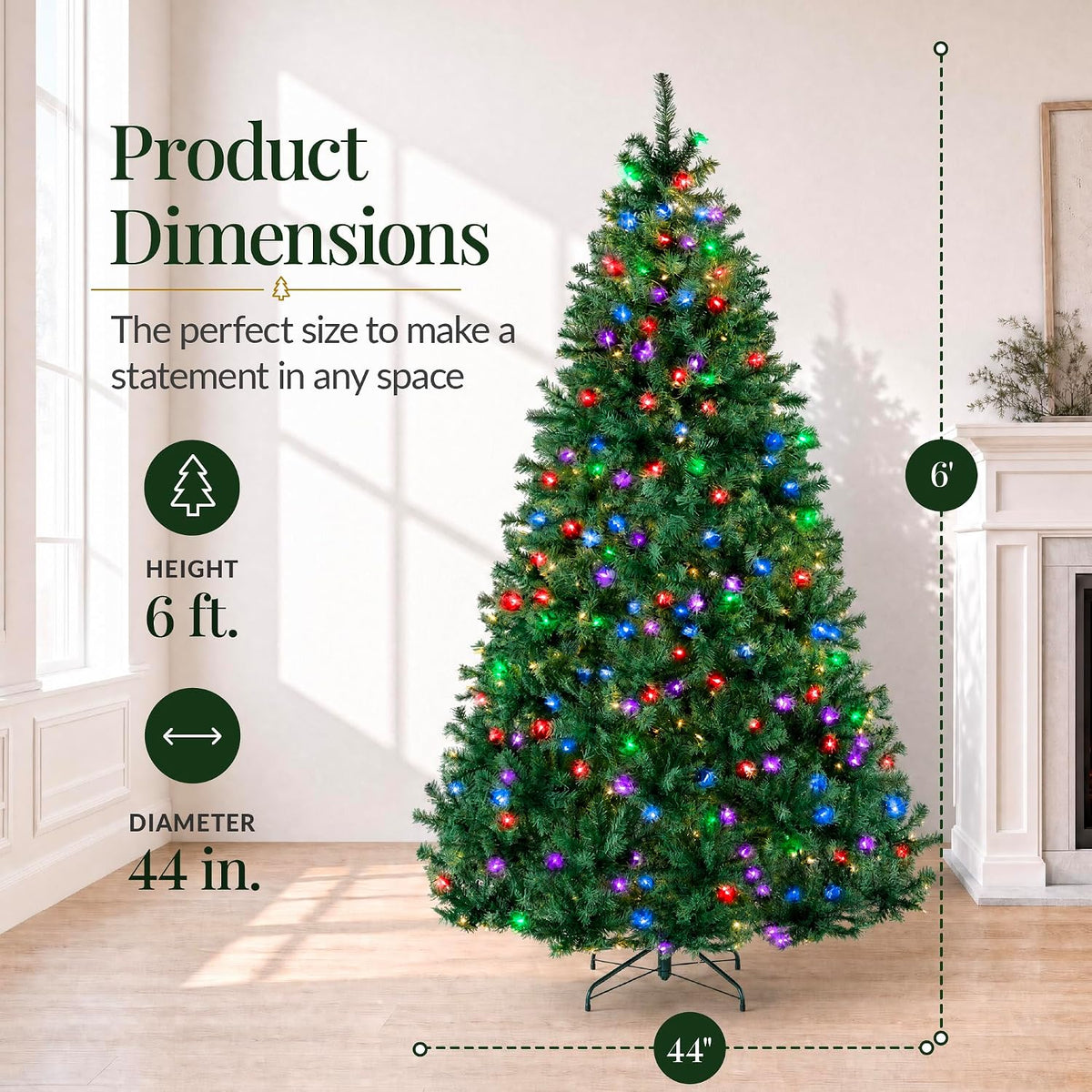 best choice products 6ft pre-lit christmas tree w/twinkling shown in use