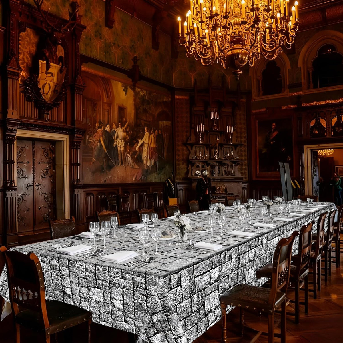 party greeting Stone Wall Backdrop Tablecloth Roll 200FT x 51 Inch