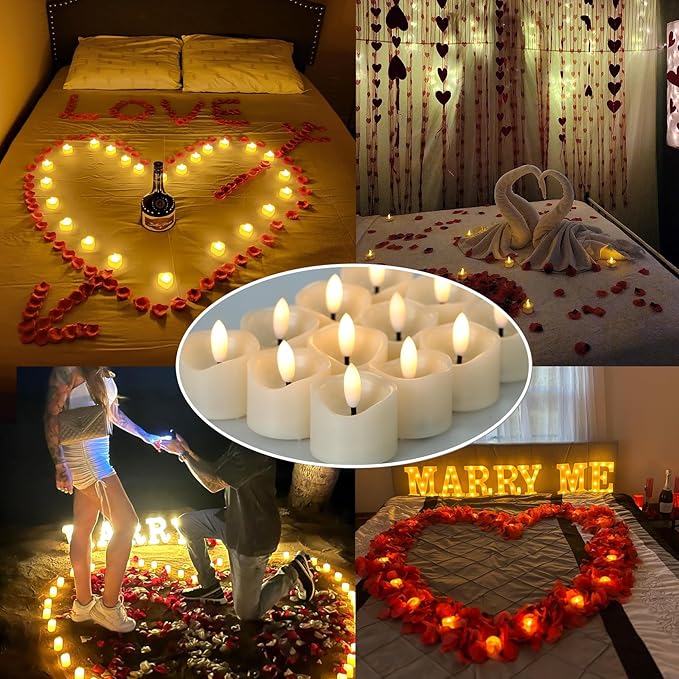 24 Pack Battery Operated Votive Candles 1.5 x 1.67 inches Flameless Votive Tealights Black Wick Tea Lights LED Electric Fake Candles Realistic for Wedding Christmas Thanksgiving Party Decoration