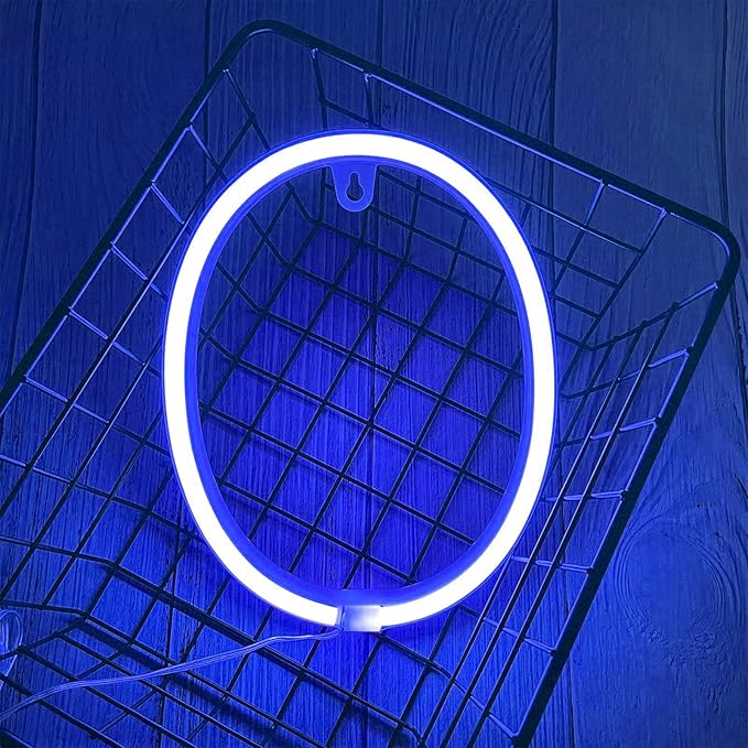 ENUOLI Light Up Letters Neon Signs, Blue Alphabet Neon Lights Wall Decor for Home, Birthday Party, Bar, Valentine’s Day Word-Blue Letter (O)