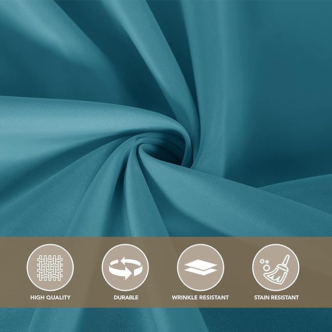 sancua Square Tablecloths 70x70 Inch, 2 Pack - Teal Fabric Table Cloth for Square or Round Tables, Washable Polyester Table Cover for Outdoor Party, Birthday, Decorative Display Tables