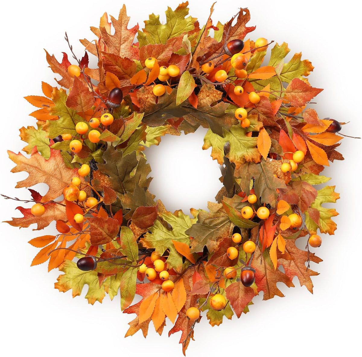 mumtop 22" fall wreaths for front door, thanksgiving, main product view