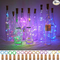 20 LED Wine Bottle Lights with Cork, 15 Pack Battery Operated Cork Shape Fairy Light Waterproof Mini Copper Silver Wire String Lights for Party, Wedding, Christmas, Bedroom Decoration(Colorful)
