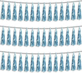 3P Light Blue Foil Fringe Metallic Tassel Streamers Banner Tassel Garland for Parade Floats, Bachelorette, Wedding, Birthday, Halloween, Christmas, Bridal/Baby Shower Party Decorations