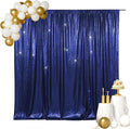 SquarePie Sequin Backdrop Curtain Less See Through Background for Wedding Party 20FT x 10FT Navy Blue