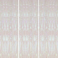 3 Pack Foil Fringe Backdrop, 3.3x8.2 Feet Tinsel Curtains, Transparent Rainbow Party Decor Steamers, Fringe Backdrop Curtains for Birthday Graduation Christmas Theme Party Decorations