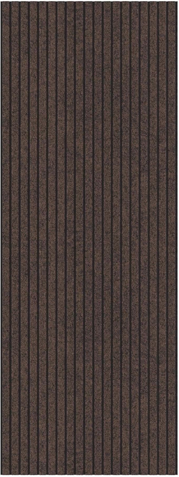 Ottomanson 2'7" x 54' Hallway Runner with Scraper Pile - Extra Durable Non-Slip Rug Mat for Indoor & Outdoor Use - Ideal for Kitchen, Entryway & Garage - High-Traffic Carpet, Brown