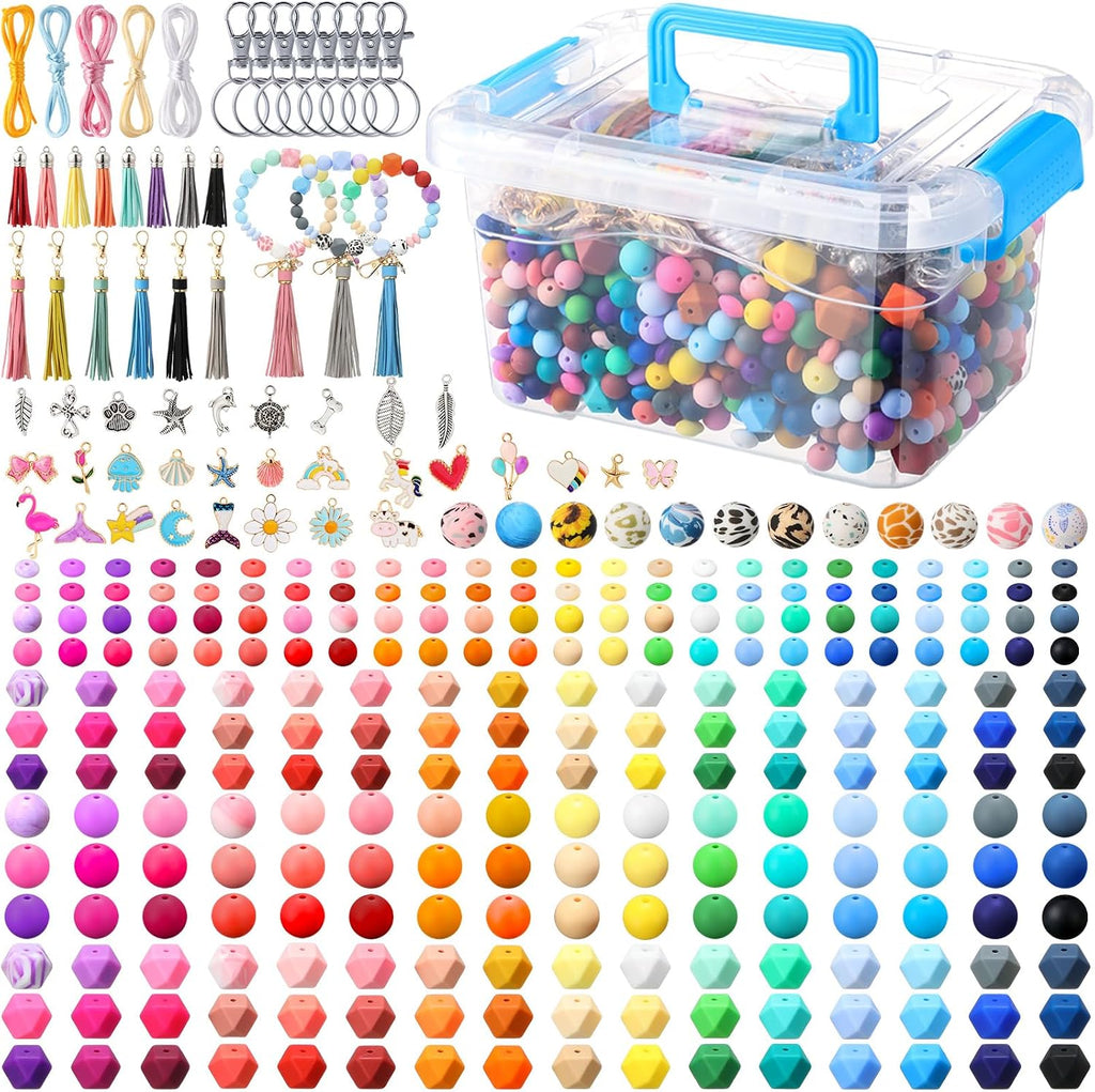hotop 636 pcs silicone beads for keychain making, main product view