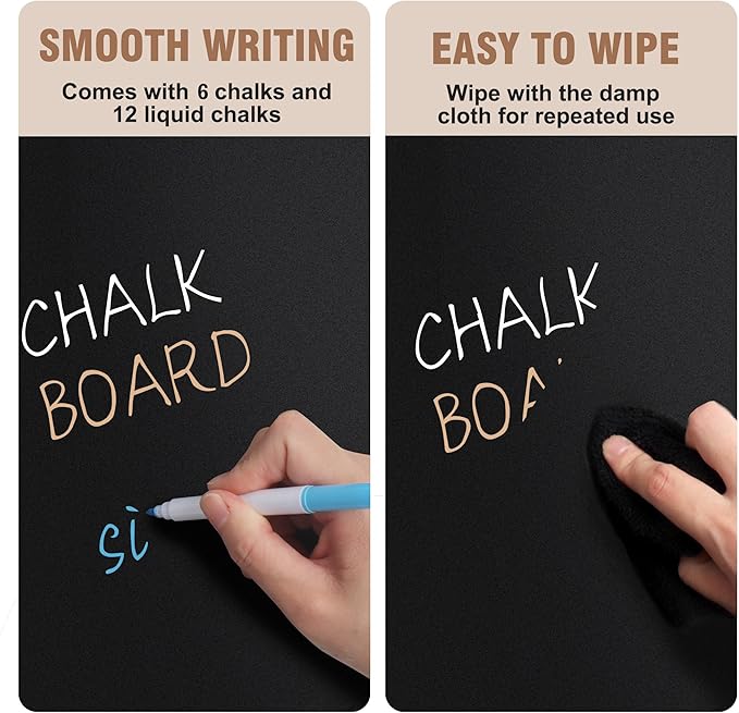 SELEAD Chalk Board Sign Board - 2 Pack 12x16 Inch Decorative Chalkboard with Wooden Stand + Hanging Rope, Table & Wall Decor, Double-Sided Message Menu Food Board for Business, Wedding