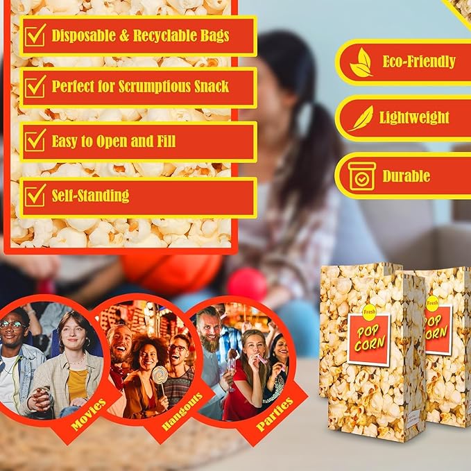MT Products Popcorn Bags 2.5 oz. - Medium Individual Popcorn Holder - Pack of 1600