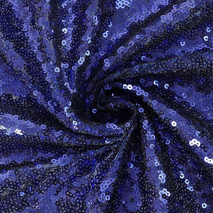 Eternal Beauty Navy Blue Sequin Backdrop, 4x7 Ft Glitter Background Curtains for Shimmer Photography Party Wedding Birthday Independence Day Back Drop Decor