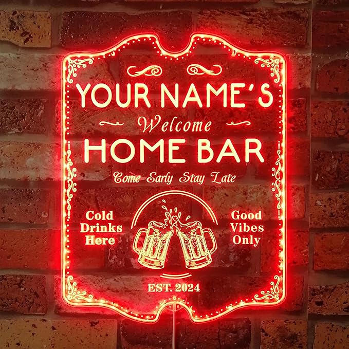 ADVPRO Personalized Your Name Home Bar RGB Dynamic Glam LED Sign - Cut-to-Edge Shape - Smart 3D Decoration - Multicolor Signage st06s64-fnd-p11b-tm-c
