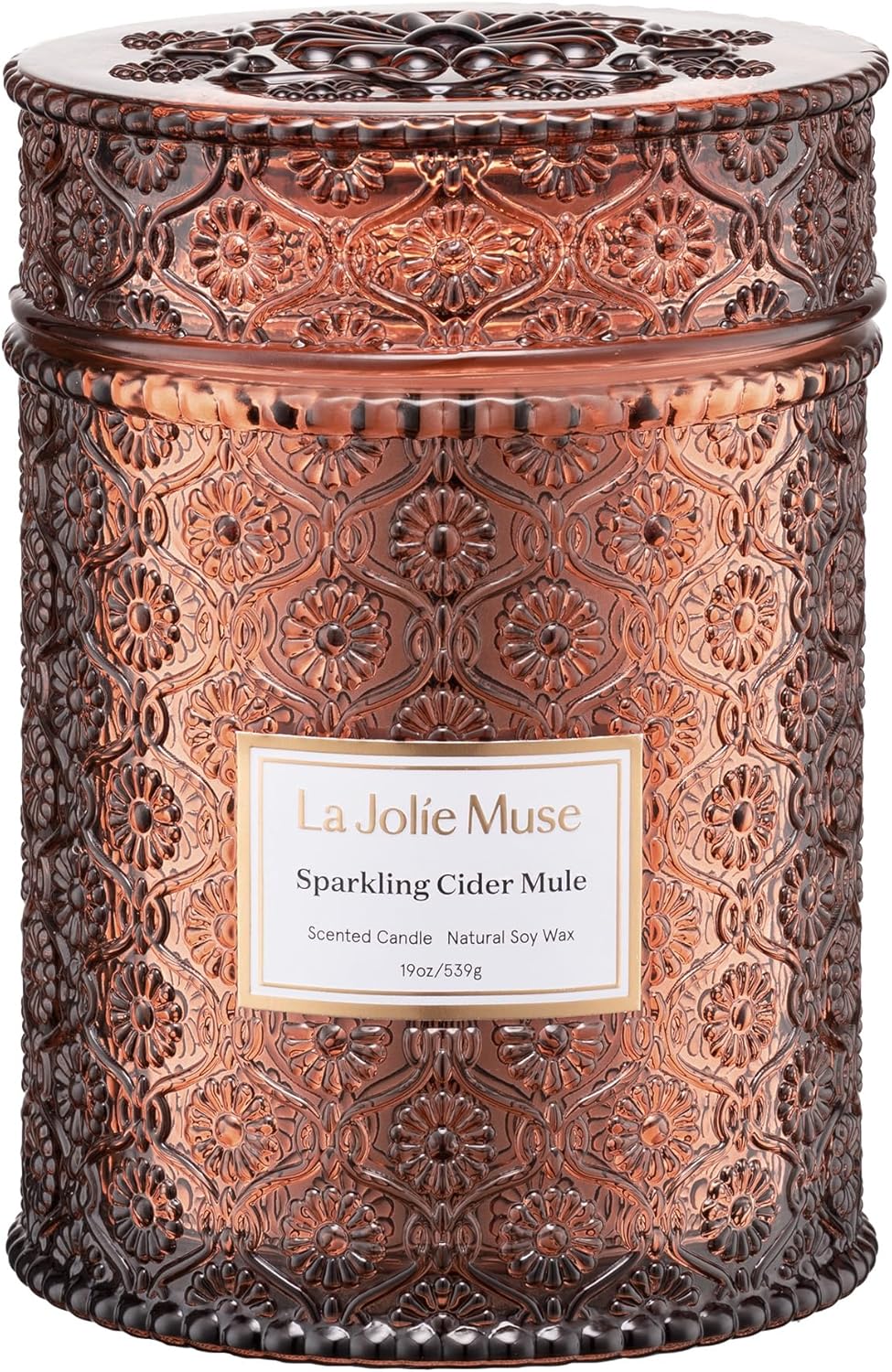 LA JOLIE MUSE Sparkling Cider Mule Scented Candles for Home,19oz Soy Wax