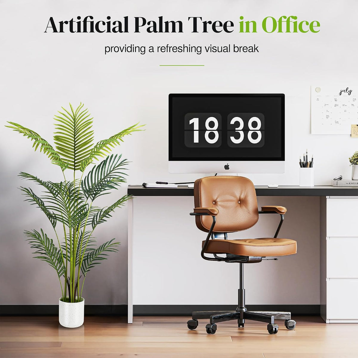 artificial palm tree 4ft, suntee fake tree with on a desk or shelf