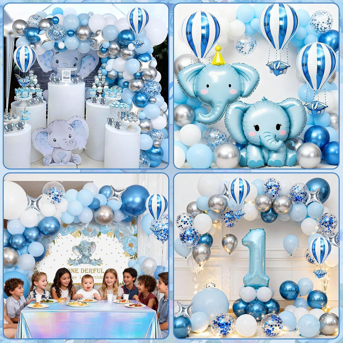 snln elephant 1st birthday decorations boy girl first on a desk or shelf