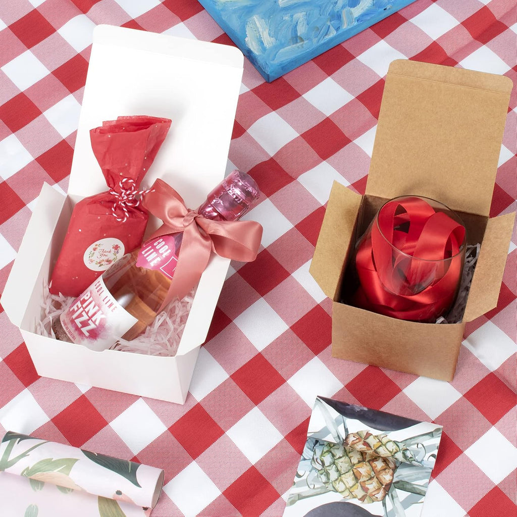 ValBox 3x3x3 White Cube Gift Boxes - 50pcs Recycled Paper Boxes with Lids for Gifts, Crafting, Cupcake & Party Favors