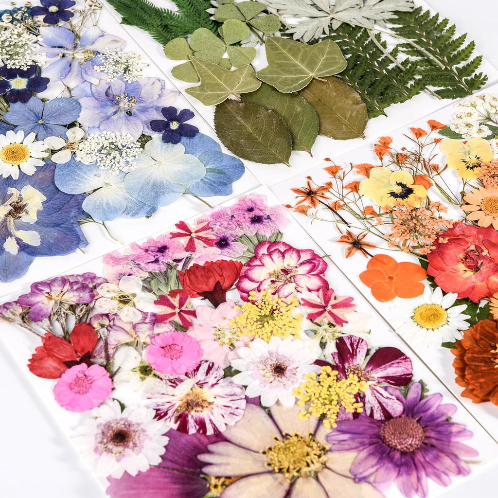 110+PCS Pressed Flowers for Resin molds Real Dried Flower Leaves for Resin Jewelry Making Dry Flowers for Scrapbooking Crafts DIY Soap Candles Making Nails Décor (Colorful-C)