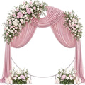 Wedding Arch Draping Fabric 29" x 19Ft Sheer Drapes for Backdrop Wedding Ceremony Reception Ceiling Decor Curtain Baby Bridal Shower Decoration (Dusty Rose, 1 Panel)
