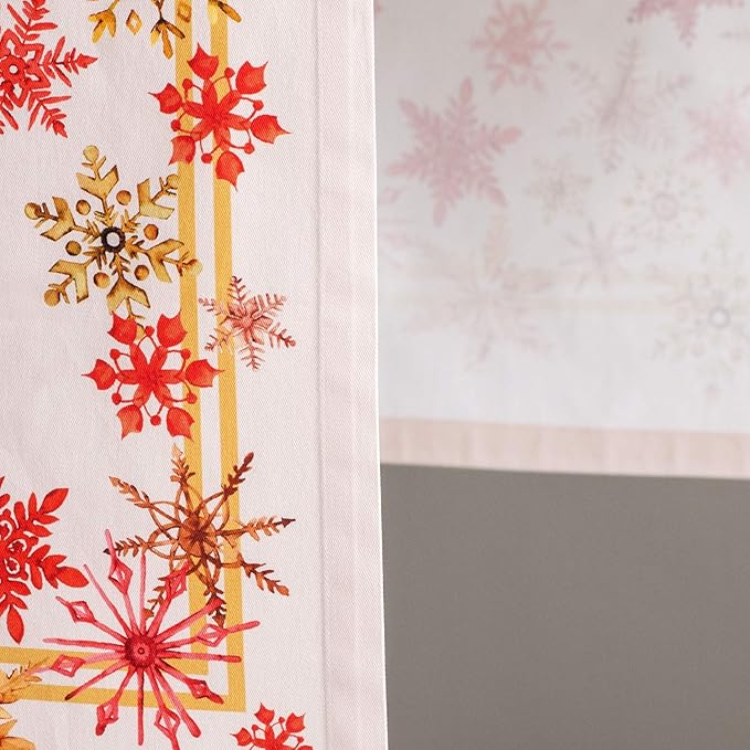 Maison d' Hermine Table Runner 100% Cotton Single Layer Table Runners 72 inches Long for Thanksgiving Christmas Decorations Home Kitchen Dining Party Wedding (Crystal Star, 14.5" x 72")