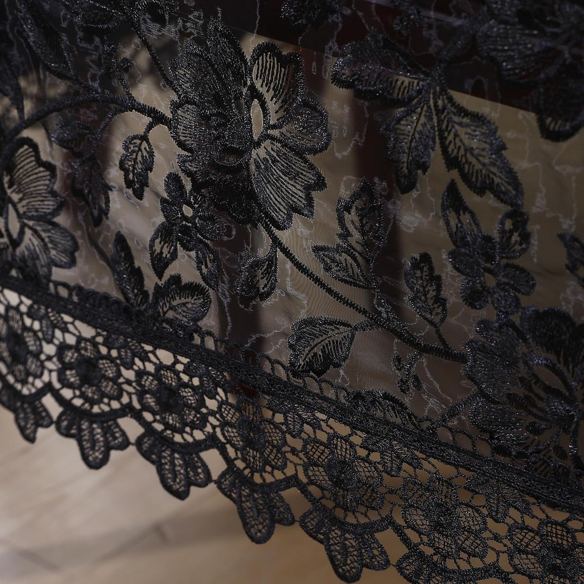 Black Table Cloth Rectangle Lace Tablecloth Farmhouse Picnic Table Cover