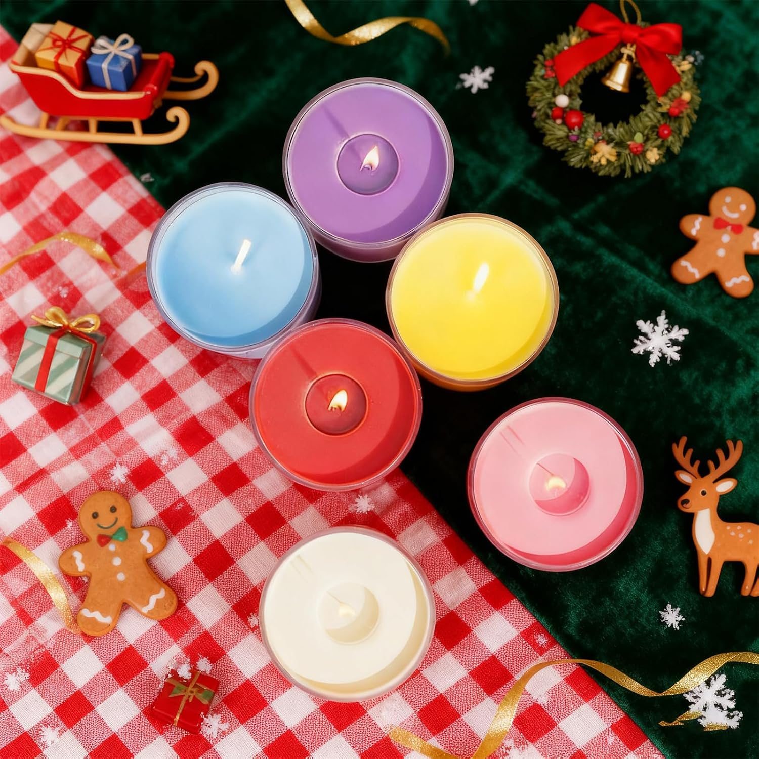 Christmas Candles for Women 12 Pack Candles for Home Scented Winter Holiday 240Hours Small Natural Soy Wax Candle Bulk Mini Candle Gift Set for Men Women Holiday Christmas New Year Winter Décor