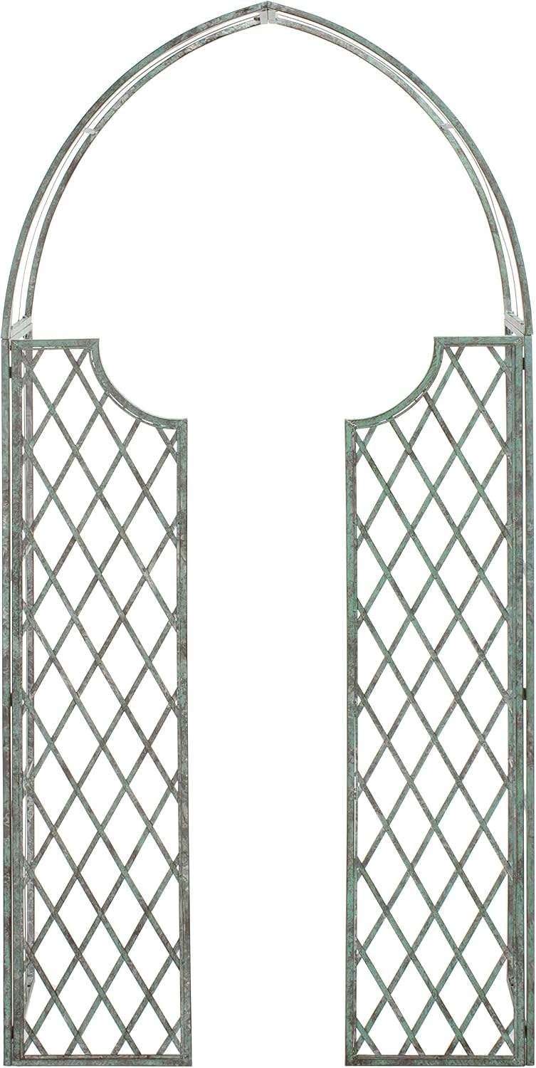safavieh outdoor jaida metal garden arbor, 88" antique, main product view