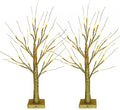 Sunnyglade 2PCS 2Ft 24 LED Birch Tree Light Fairy Tree Bonsai Tree Light Warm White for Home Wedding Festival Party Christmas Decoration (Golden)