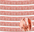 6 Pack 10 Ft Rose Gold Foil Fringe Garland Metallic Streamers Tinsel Banner Wall Hanging Garland Backdrop for Parade Floats, Halloween, Christmas, Thanksgiving, New Year Party Decorations