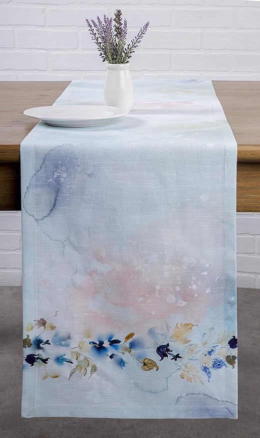 Maison d' Hermine Table Runner 100% Cotton Single Layer Table Runners 108 inches Long Decorative for Home Kitchen Dining Party Wedding Bridal Shower Spring Summer (Lazy Summer Days, 14.50" x 108")